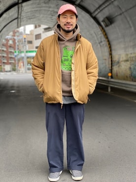 「DESCENTE PAUSE（デサントポーズ）のアイテム」を使った、MASATOSHI KOMORIさん（メンズ・173cm）の冬コーディネート