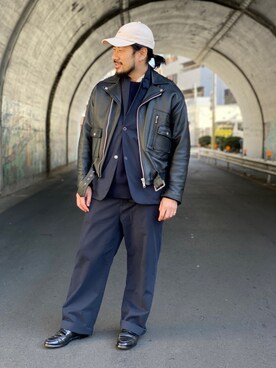 SUN/kakkeのライダースジャケットを使った人気ファッション ...