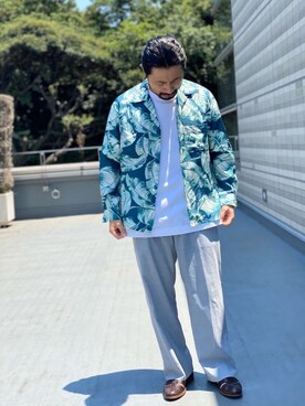 「SUN/kakke（サンカッケー）のアイテム」を使った、MASATOSHI KOMORIさん（メンズ・173cm）の夏コーディネート
