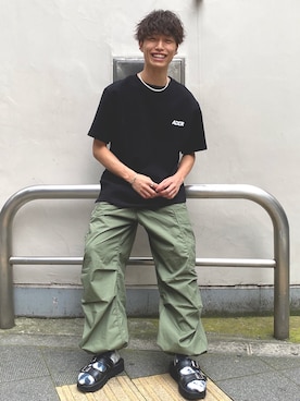 「ADER error」｜「アイテム（サンダル）」を使った、てんせいさん（メンズ・171cm）の春コーディネート