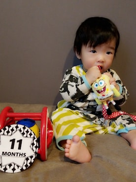 「もうすぐ1歳」｜ARUさん（キッズ・70cm）の秋コーディネート