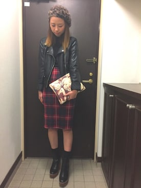 「MOUSSY（マウジー）のWOODEN HEEL BOOTS（ブーツ）」を使った、asuka☺︎さん（レディース・156cm）の秋コーディネート