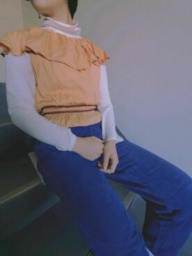 オレンジトップス のレディース人気ファッションコーディネート Wear