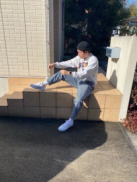 「HANES（ヘインズ）のアイテム（スウェット）」を使った、　つかちゃん🦊さん（メンズ・181cm）の冬コーディネート