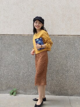 「休闲」｜「アイテム（PC・スマホグッズ/家電）」を使った、Yeung Szeさん（レディース・158cm）の秋コーディネート