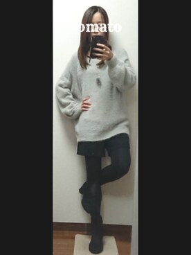 「フユコーデ」｜「アイテム（ブーツ）」を使った、とまとさん（レディース・151cm）の春コーディネート