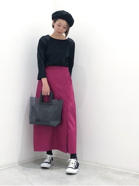 「koe（コエ）のアイテム（ハンチング/ベレー帽）」を使った、k..さん（レディース・157cm）の春コーディネート