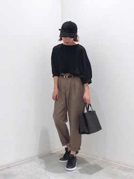 「koe（コエ）のアイテム（帽子）」を使った、k..さん（レディース・157cm）の夏コーディネート