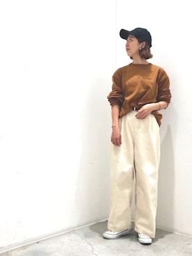 「koe（コエ）のアイテム（帽子）」を使った、k..さん（レディース・157cm）の秋コーディネート