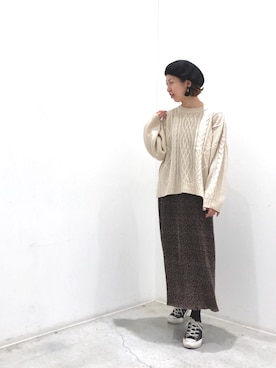 「koe（コエ）のアイテム（ハンチング/ベレー帽）」を使った、k..さん（レディース・156cm）の秋コーディネート