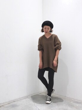 「koe（コエ）のアイテム（ハンチング/ベレー帽）」を使った、k..さん（レディース・156cm）の秋コーディネート