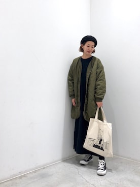 「koe（コエ）のアイテム（ハンチング/ベレー帽）」を使った、k..さん（レディース・156cm）の秋コーディネート