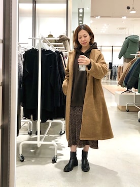 「koe（コエ）のアイテム（ジャケット/アウター）」を使った、k..さん（レディース・156cm）の冬コーディネート