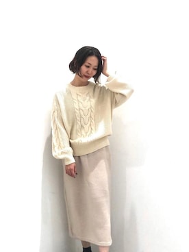 「koe（コエ）のアイテム（ニット/セーター）」を使った、k..さん（レディース・156cm）の冬コーディネート