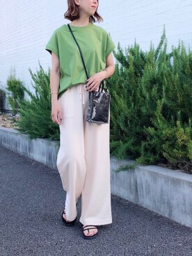 「koe（コエ）のアイテム（パンツ）」を使った、k..さん（レディース・156cm）の夏コーディネート