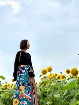 「ひまわり畑」｜「アイテム（その他）」を使った、k..さん（レディース・156cm）の夏コーディネート