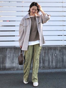 「koe（コエ）のアイテム（ジャケット/アウター）」を使った、k..さん（レディース・156cm）の春コーディネート