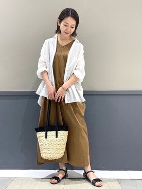 「YECCA VECCA（イェッカヴェッカ）のアイテム（かごバッグ）」を使った、k..さん（レディース・156cm）の春コーディネート
