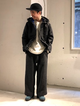 「RAGEBLUE（レイジブルー）のアイテム（マウンテンパーカー）」を使った、八木さん（メンズ・175cm）の冬コーディネート