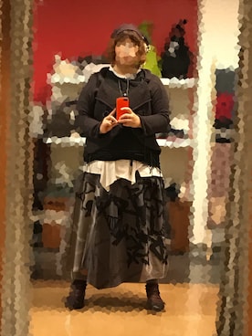 「慈雨（ジウ）のアイテム」を使った、まる店長さん（レディース・168cm）の秋コーディネート