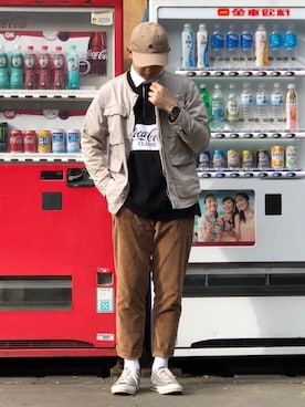 「PULL&BEAR（プルアンドベア）のアイテム（チノパンツ）」を使った、森さん（メンズ・173cm）の春コーディネート