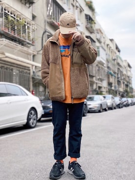 「通勤穿搭」｜「アイテム（キャップ）」を使った、森さん（メンズ・173cm）の秋コーディネート