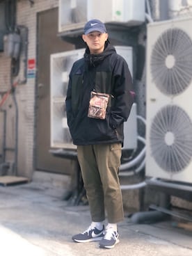 「NIKE ACG（ナイキエィシージー）のアイテム（スタジャン）」を使った、森さん（メンズ・173cm）の秋コーディネート