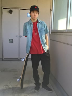「osharewalker（オシャレウォーカー）のアイテム（トップス）」を使った、ruiさん（メンズ・170cm）の夏コーディネート