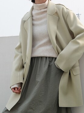 「大人ガーリー」｜「アイテム（ピーコート）」を使った、dearlady1994さん（レディース・162cm）の秋コーディネート