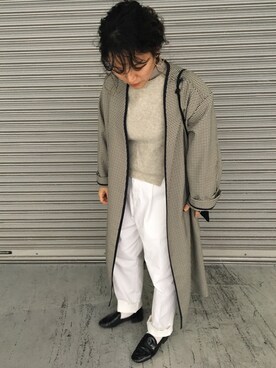 「FLORENT（フローレント）のアイテム（ノーカラージャケット）」を使った、shirokumaさん（レディース・145cm）の冬コーディネート