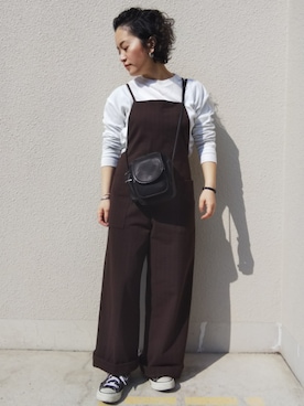 「アイテム（オールインワン・サロペット）」を使った、shirokumaさん（レディース・145cm）の春コーディネート