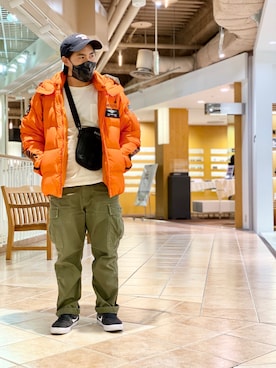 「AVIREX（アヴィレックス）のアイテム（ダウンジャケット/コート）」を使った、kikuさん（メンズ・160cm）の秋コーディネート