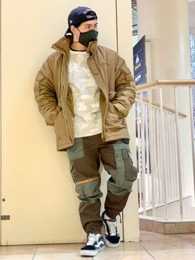 カーゴパンツを使った 冬アウター のメンズ人気ファッションコーディネート 身長 151cm 160cm Wear