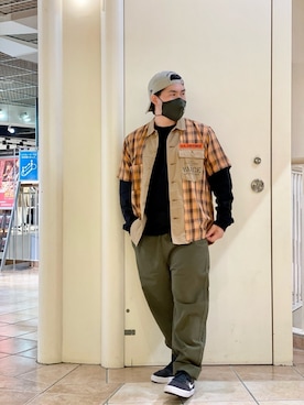 「AVIREX（アヴィレックス）のリラックス イージーパンツ/RELAX EASY PANTS/アヴィレックス/AVIREX（その他パンツ）」を使った、kikuさん（メンズ・160cm）の春コーディネート