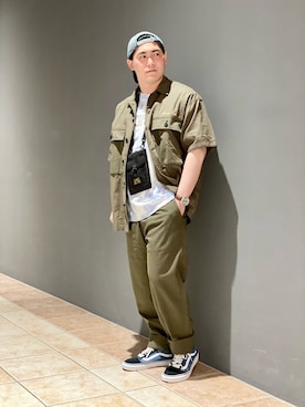「AVIREX（アヴィレックス）のリラックス イージーパンツ/RELAX EASY PANTS/アヴィレックス/AVIREX（その他パンツ）」を使った、kikuさん（メンズ・160cm）の春コーディネート