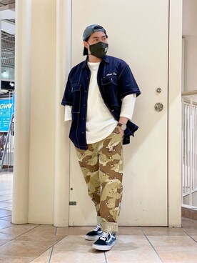 「AVIREX（アヴィレックス）のリラックス イージーパンツ/RELAX EASY PANTS/アヴィレックス/AVIREX（その他パンツ）」を使った、kikuさん（メンズ・160cm）の春コーディネート