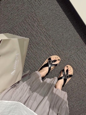 「Acne Studios（アクネストゥディオズ）のアイテム（サンダル）」を使った、mさん（レディース・168cm）の夏コーディネート