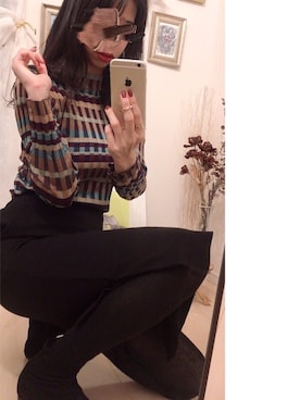 「YECCA VECCA（イェッカヴェッカ）のポンチタイトスカート（スカート）」を使った、makoさん（レディース・166cm）の秋コーディネート