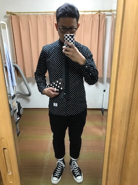「COMME des GARCONS（コムデギャルソン）のアイテム（財布）」を使った、おたっし🐷さん（メンズ・174cm）の春コーディネート