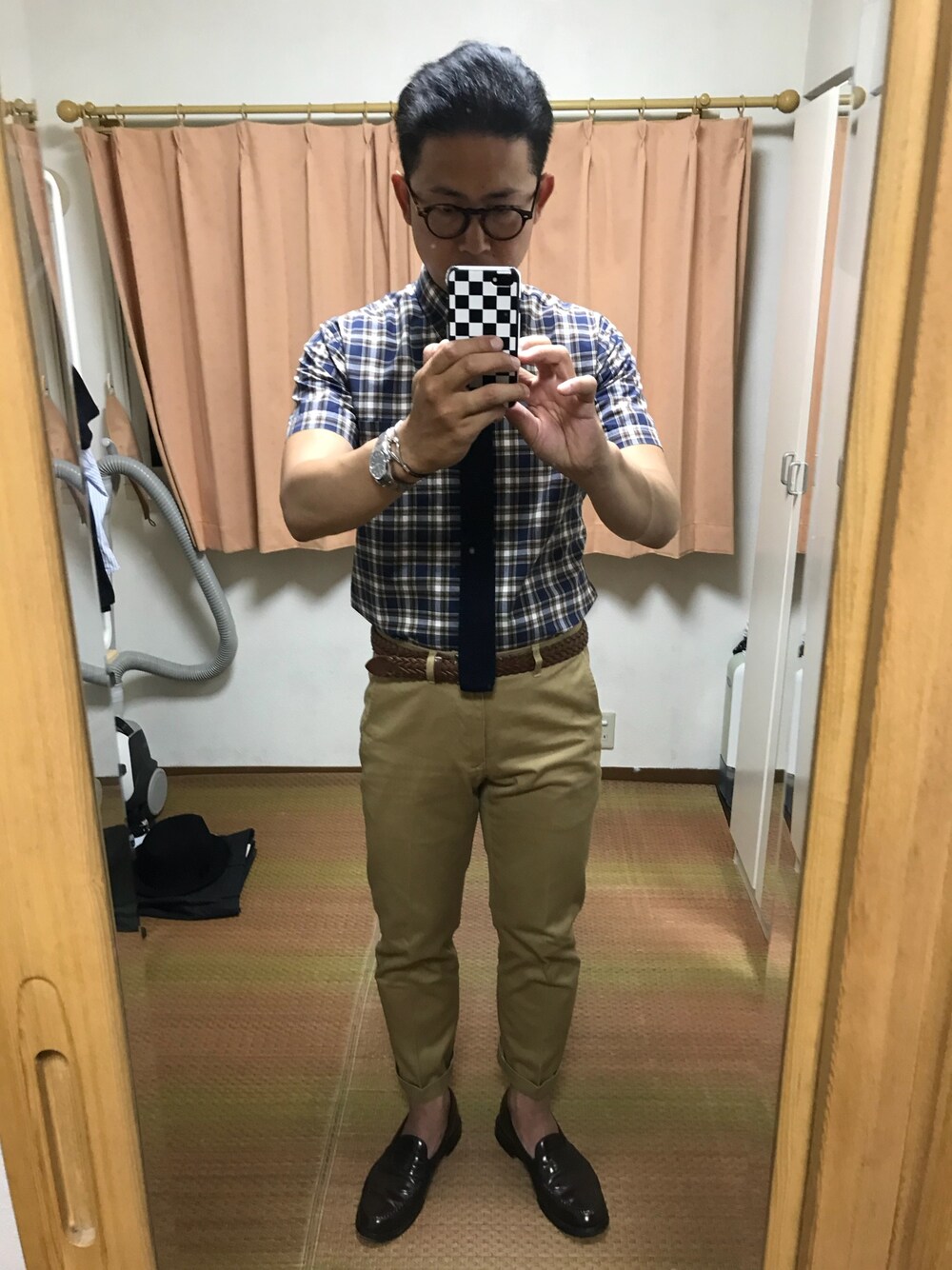 「UNITED ARROWSのアイテム（シャツ/ブラウス、ブルー系）」を使った、おたっし🐷さん（メンズ・174cm）の春コーディネートの1枚目の写真