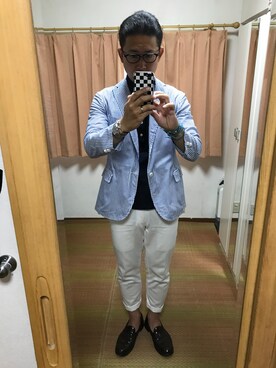 「Fraizzoli（フライツォーリ）のアイテム」を使った、おたっし🐷さん（メンズ・174cm）の夏コーディネート