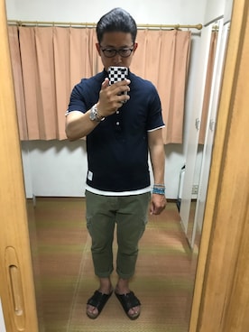 「アイテム（ポロシャツ）」を使った、おたっし🐷さん（メンズ・174cm）の夏コーディネート