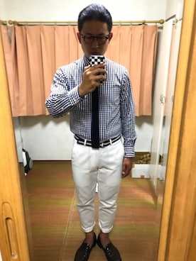 「BLACK FLEECE by Brooks Brothers（ブラックフリースバイブルックスブラザーズ）のアイテム（シャツ/ブラウス）」を使った、おたっし🐷さん（メンズ・174cm）の夏コーディネート