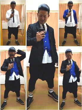 ジャケット アウターを使った 青カーディガン の人気ファッションコーディネート Wear