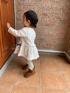 「アイテム（レッグウェア、グリーン系）」を使った、Reiちゃん🩷さん（キッズ・80cm）の秋コーディネート