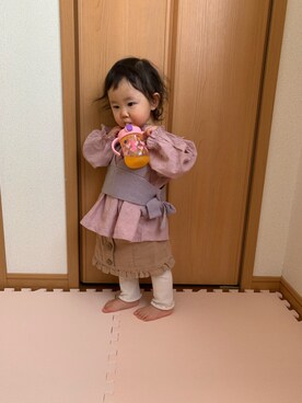 「ビスチェコーデ」｜Reiちゃん🩷さん（キッズ・80cm）の冬コーディネート