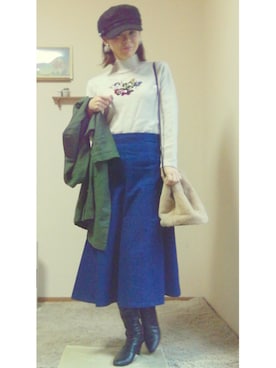 「アイテム（トレンチコート、グリーン系）」を使った、❁ÿukko❁さん（レディース・157cm）の冬コーディネート