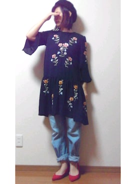 「ドラフトリーバイス」｜「アイテム（ワンピース/ドレス）」を使った、❁ÿukko❁さん（レディース・157cm）の冬コーディネート