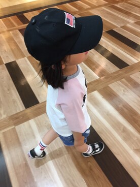 「AVIREX（アヴィレックス）のアイテム（帽子）」を使った、𝔸𝕔𝕠𝕠𝕠¨̮⑅*さん（キッズ・104cm）の夏コーディネート