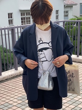 「FREAK'S STORE（フリークスストア）のアイテム（テーラードジャケット）」を使った、Tsukushiさん（レディース・156cm）の秋コーディネート